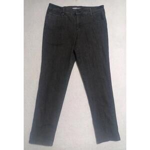 BandolinoBlu Viviene Women’s Jeans Size 14 Classic Fit Black Straight Leg Denim